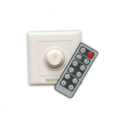 Stmívač pro jednobarevné LED pásky 12V/24V, 8A, IR dálkové ovládání	